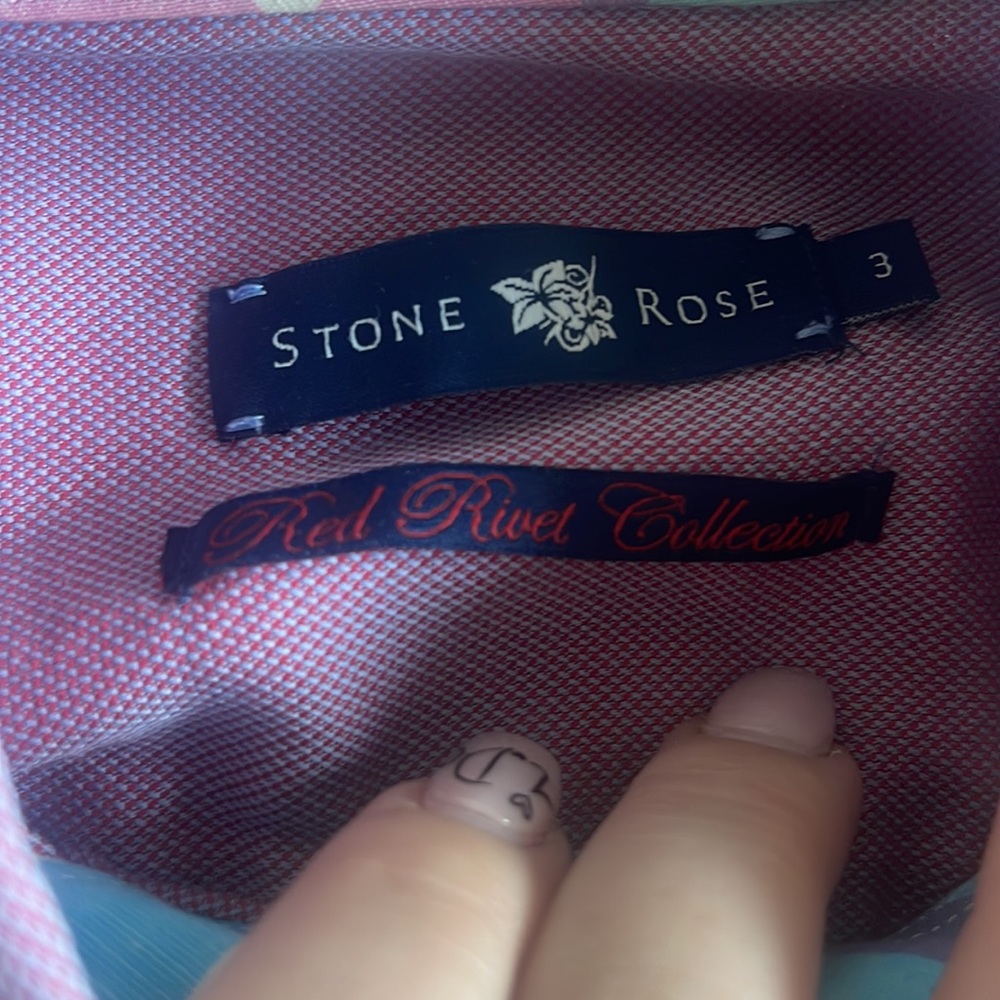 Purple mens medium button down stone rose